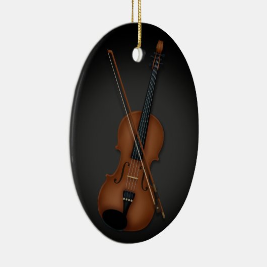 Geige oder Vila & Bow Musikinstrument Schwarz Keramik Ornament (Rechts)