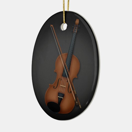 Geige oder Vila & Bow Musikinstrument Schwarz Keramik Ornament (Links)
