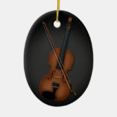 Geige oder Vila & Bow Musikinstrument Schwarz Keramik Ornament (Vorne)