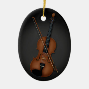Geige oder Vila & Bow Musikinstrument Schwarz Keramik Ornament