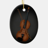 Geige oder Vila & Bow Musikinstrument Schwarz Keramik Ornament (Hinten)
