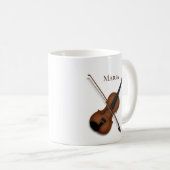 Geige oder Viola mit Bow Classic Music Custom Kaffeetasse (VorderseiteRechts)