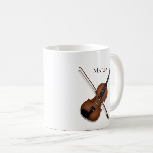 Geige oder Viola mit Bow Classic Music Custom Kaffeetasse (VorderseiteRechts)