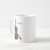 Geige oder Viola mit Bow Classic Music Custom Kaffeetasse (Vorderseite Links)