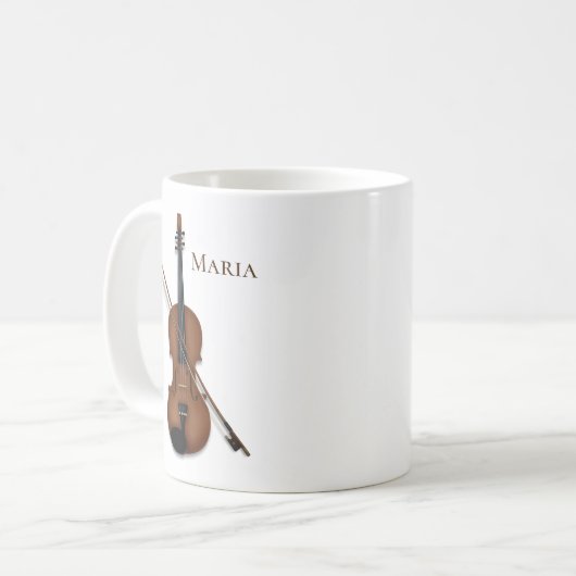 Geige oder Viola mit Bow Classic Music Custom Kaffeetasse (Vorderseite Links)