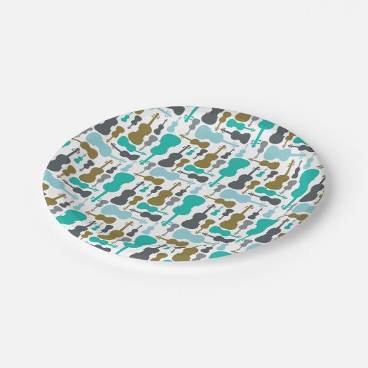 Geige oder Viola Pappteller (Schrägansicht)