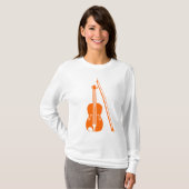 Geige - Orange T-Shirt (Vorne ganz)