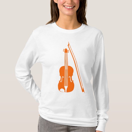 Geige - Orange T-Shirt (Vorderseite)
