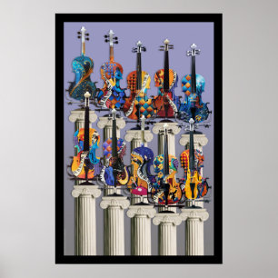 Geige Poster, Geige Musik Kunst, Geige Kunst Poster