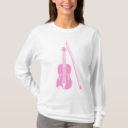 Geige - Rosa T-Shirt (Vorderseite)