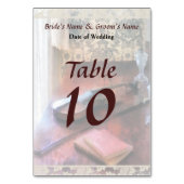 Geige Save the Date auf Credenza Tischnummer (Vorderseite)