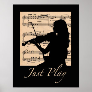 Geige... Spielen Sie einfach 16x20 Poster