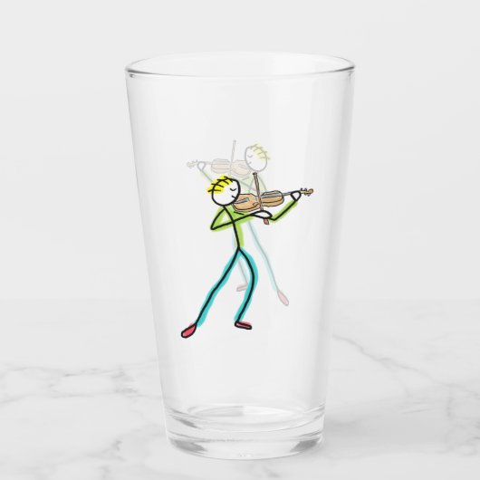 Geige spielender Stockmann Glas (Vorderseite)