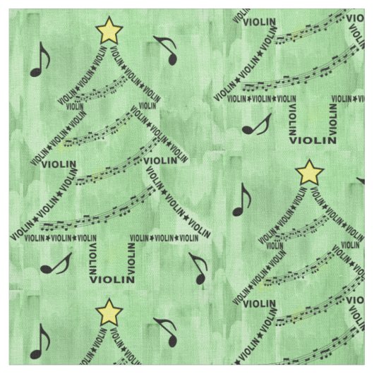 Geige Text Weihnachtsbaum Stoff (Nahaufnahme)