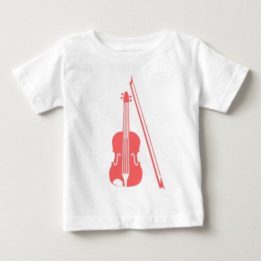 Geige - Tropisches Rosa Baby T-shirt (Vorderseite)