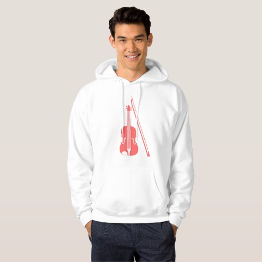 Geige - Tropisches Rosa Hoodie (Vorne ganz)