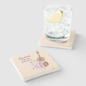 Geige- und Ballettschuhe Inspirationsquelle Steinuntersetzer (Seitenansicht)