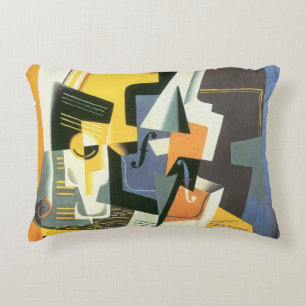 Geige und Glas von Juan Gris, Vintager Kubismus Dekokissen