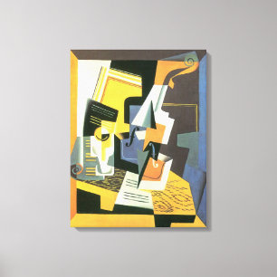 Geige und Glas von Juan Gris, Vintager Kubismus Leinwanddruck