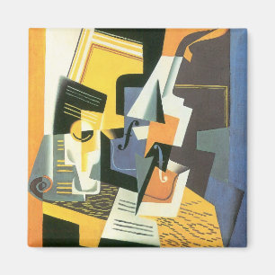 Geige und Glas von Juan Gris, Vintager Kubismus Magnet