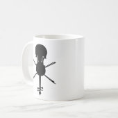 Geige und Kreuz-Bögen (Totenkopf mit gekreuzter Kaffeetasse (Vorderseite Links)