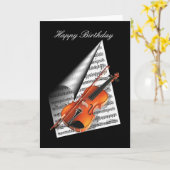 Geige und Musik Karte (Gelbe Blume)