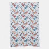 Geige und Musiknoten Geschirrtuch (Vertikal)