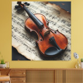 Geige und Notenblatt Leinwanddruck (Insitu (Wohnzimmer))