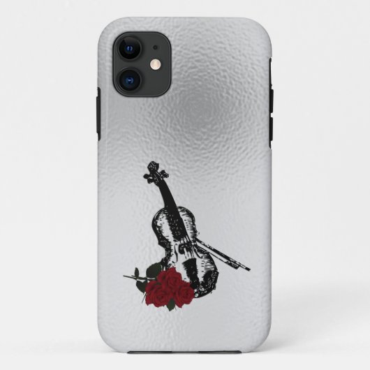 Geige und Rose Case-Mate iPhone Hülle (Rückseite)