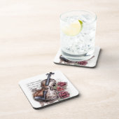 Geige und Rose Getränkeuntersetzer (Rechte Seite)