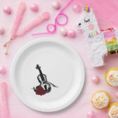 Geige und Rose Pappteller (Party)