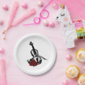 Geige und Rose Pappteller (Party)