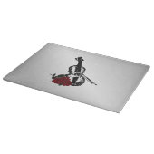 Geige und Rose Silber Schneidebrett (Ecke)
