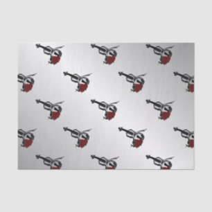 Geige und Rose Silber Seidenpapier