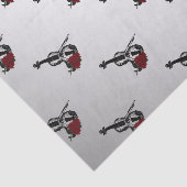 Geige und Rose Silber Seidenpapier (Ausschnitt)