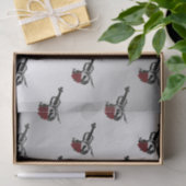 Geige und Rose Silber Seidenpapier (Geschenk)