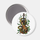 Geige und Schlange Magnet (Vorderseite/Rückseite)