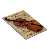 Geige und Vintage Noten Notizblock (Rechte Seite)