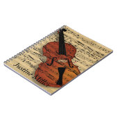 Geige und Vintage Noten Notizblock (Linke Seite)