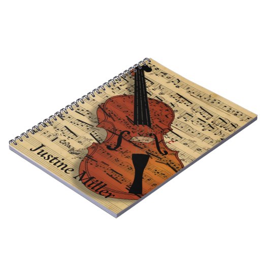 Geige und Vintage Noten Notizblock (Linke Seite)