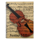 Geige und Vintage Noten Notizblock (Vorderseite)