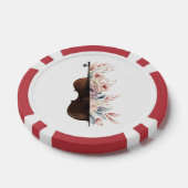 Geige unter Blume. Bouquet der Blume. Pokerchips (Einzeln)