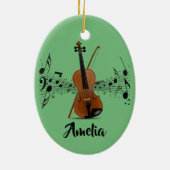 Geige Violinist Musical Notes Design Keramik Ornament (Hinten)