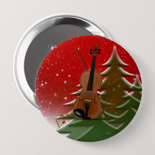 Geige zu Weihnachten Button (Vorne & Hinten)