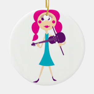 Geigen-Gallonen-Weihnachtsverzierung Keramik Ornament