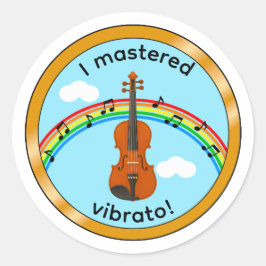 Geigen-Vibrato-Kinder-Medaille-Motivations-Aufkleb Runder Aufkleber
