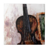 Geigen-Violine Musikinstrument des Impressionismus Fliese (Vorderseite)