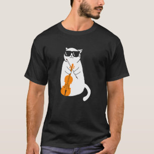 Geigenkatze Süße Katze Spielt Violine Musikinstrum T-Shirt