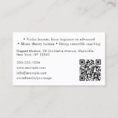 Geigenlehrer Musikinstrument Tutor QR Code Visitenkarte (Rückseite)