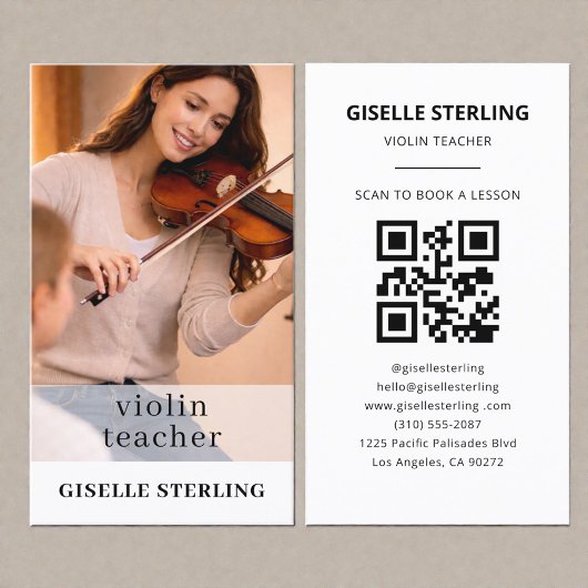 Geigenlehrer-QR-Code-Foto Visitenkarte
